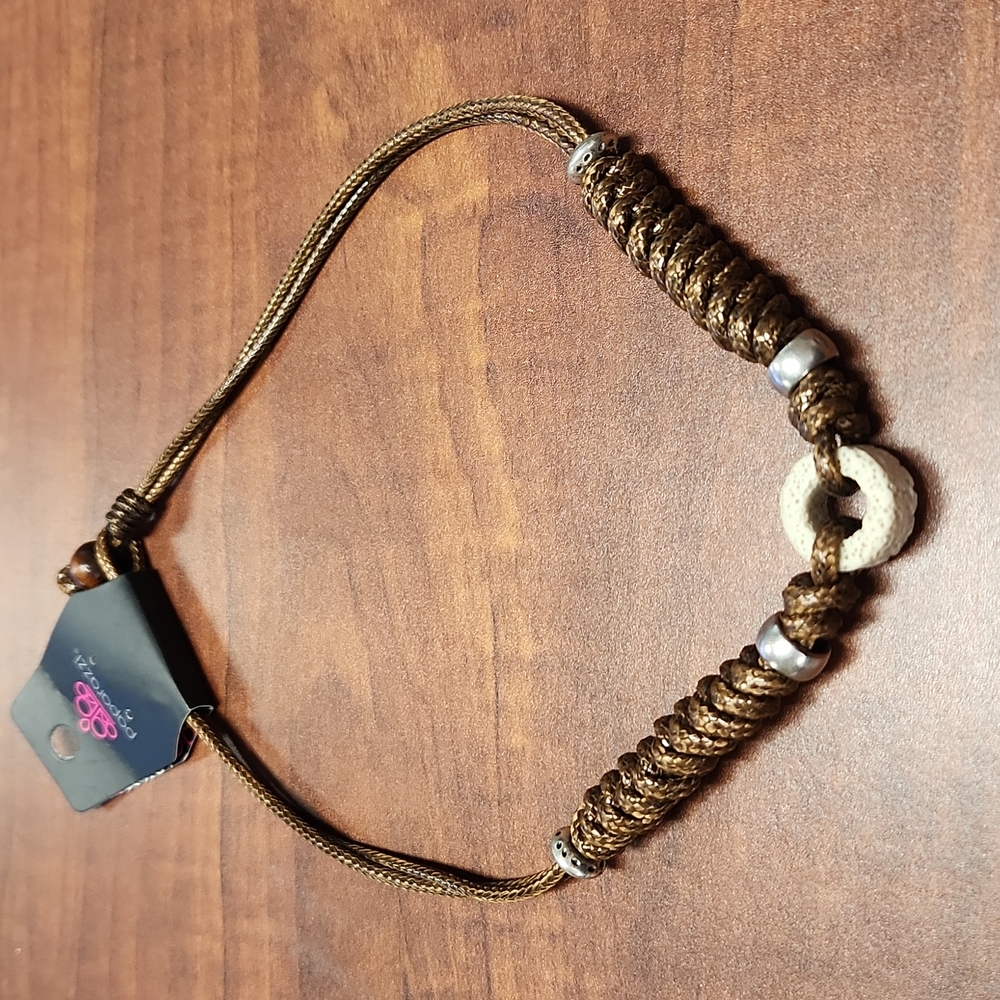 Paparazzi cord necklace with Lava Bead